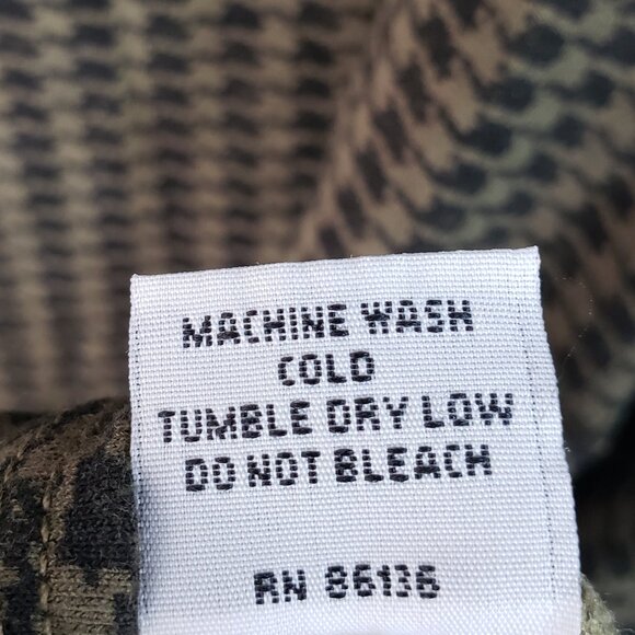 Bryn Walker Tunic Top Boxy Houndstooth Print Moss Green Oversized Lagenlook sz S - Picture 9 of 10